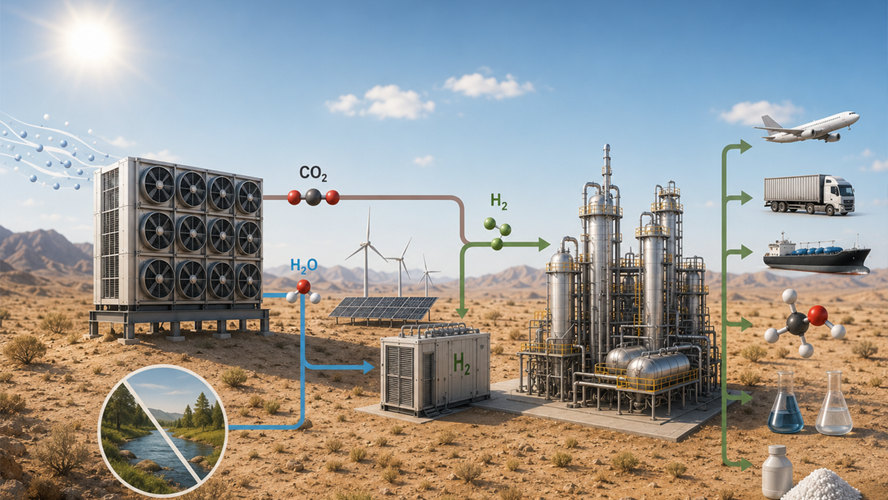 Rohstoff aus der Luft: Grünes Methanol trotz Wasserknappheit
